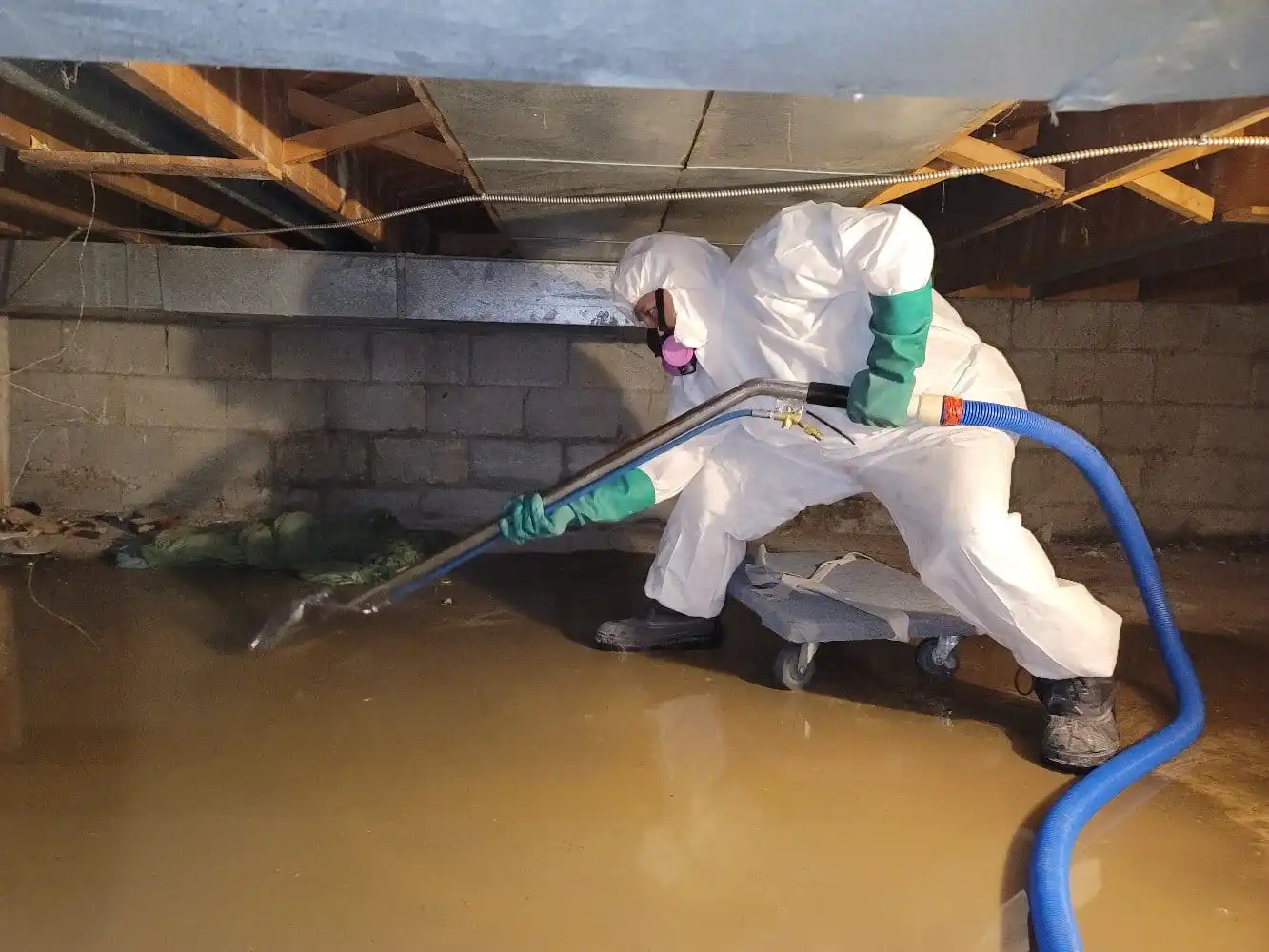 Emergency water damage restoration example